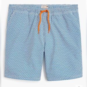 J.CREW Flax Swimwear 6”printed swim trunk Sz Small